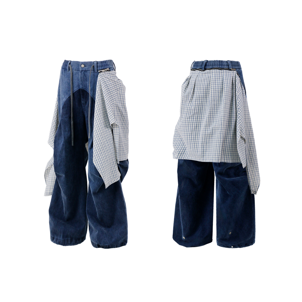 Denim Pants with a Removable Back Panel