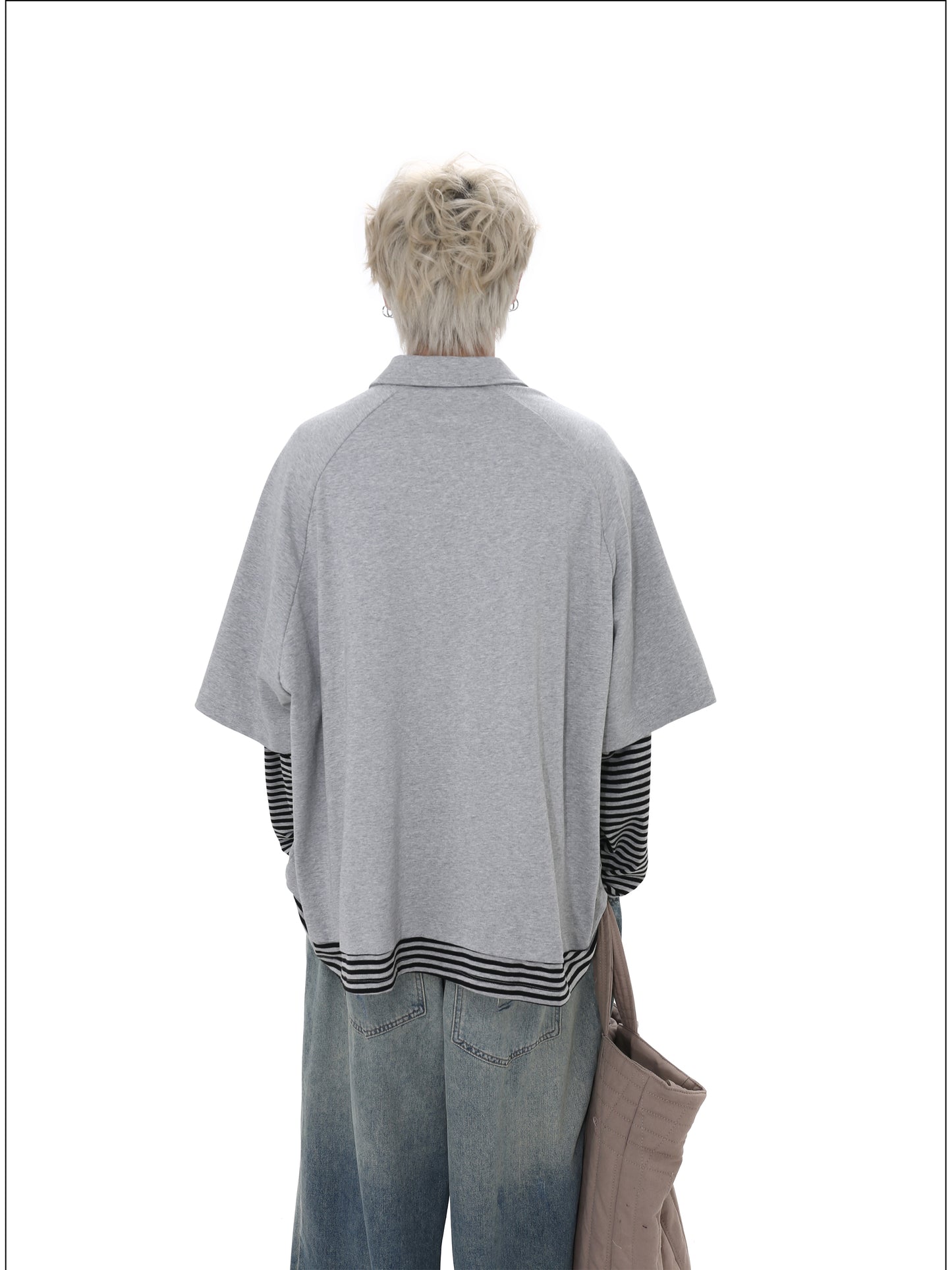 Faux two-piece polo shirt