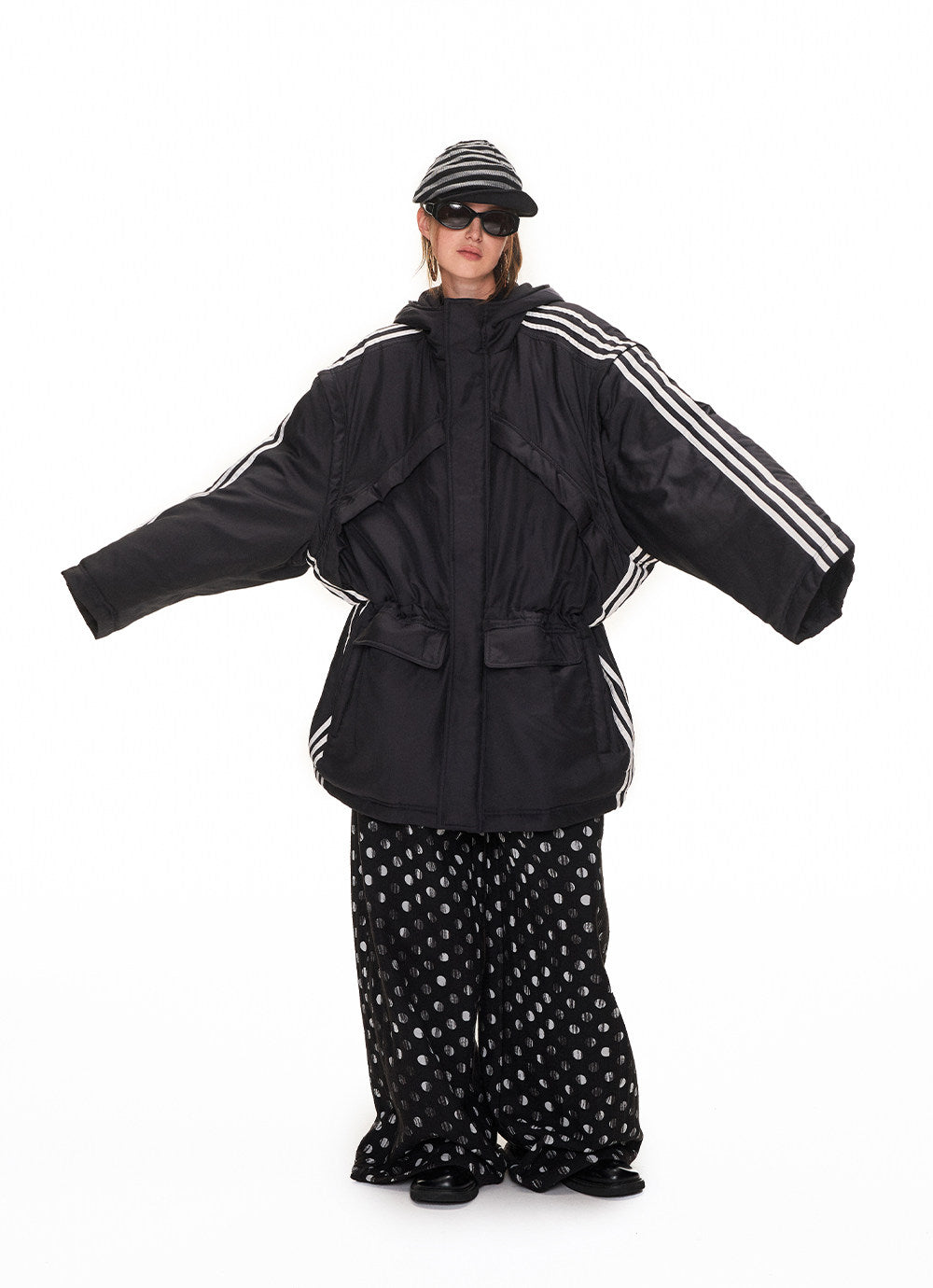 Two-Tone Long Windbreaker