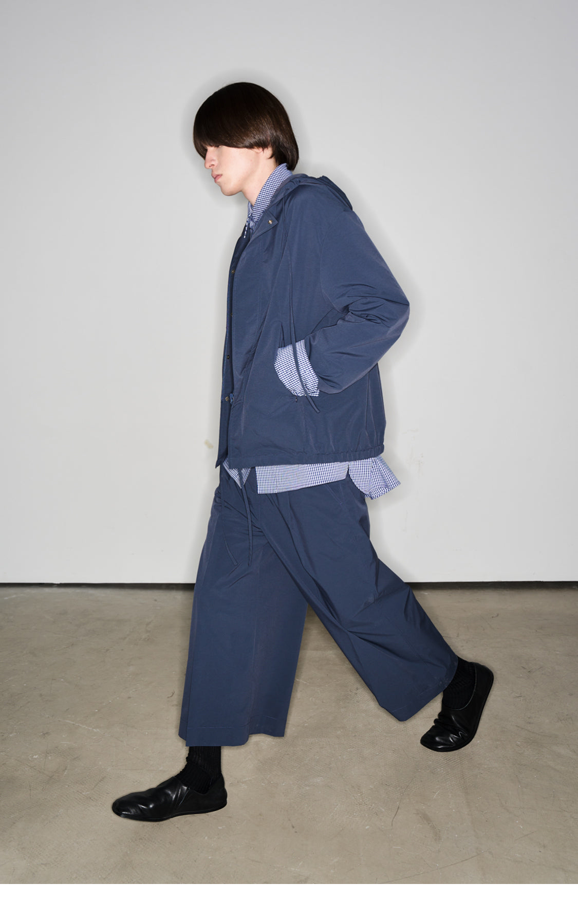 Metal Snap Button Coach Jacket with Hood