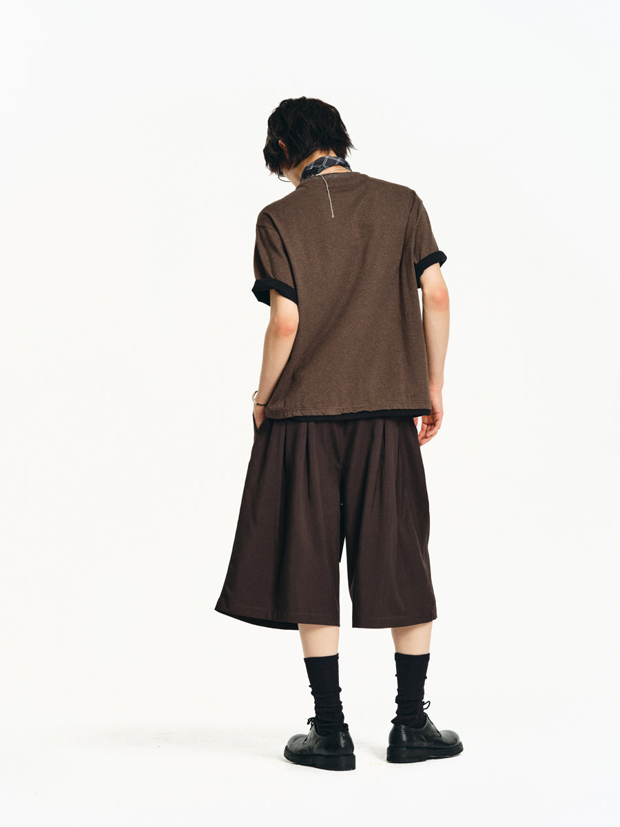 A-line Elastic Double Belt Shorts