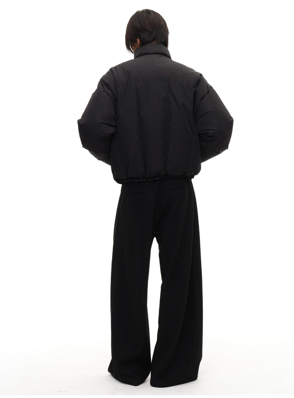 Curved Zipper Magnet Snap Down Jacket