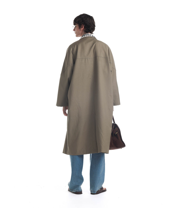 Stand-up collar long coat