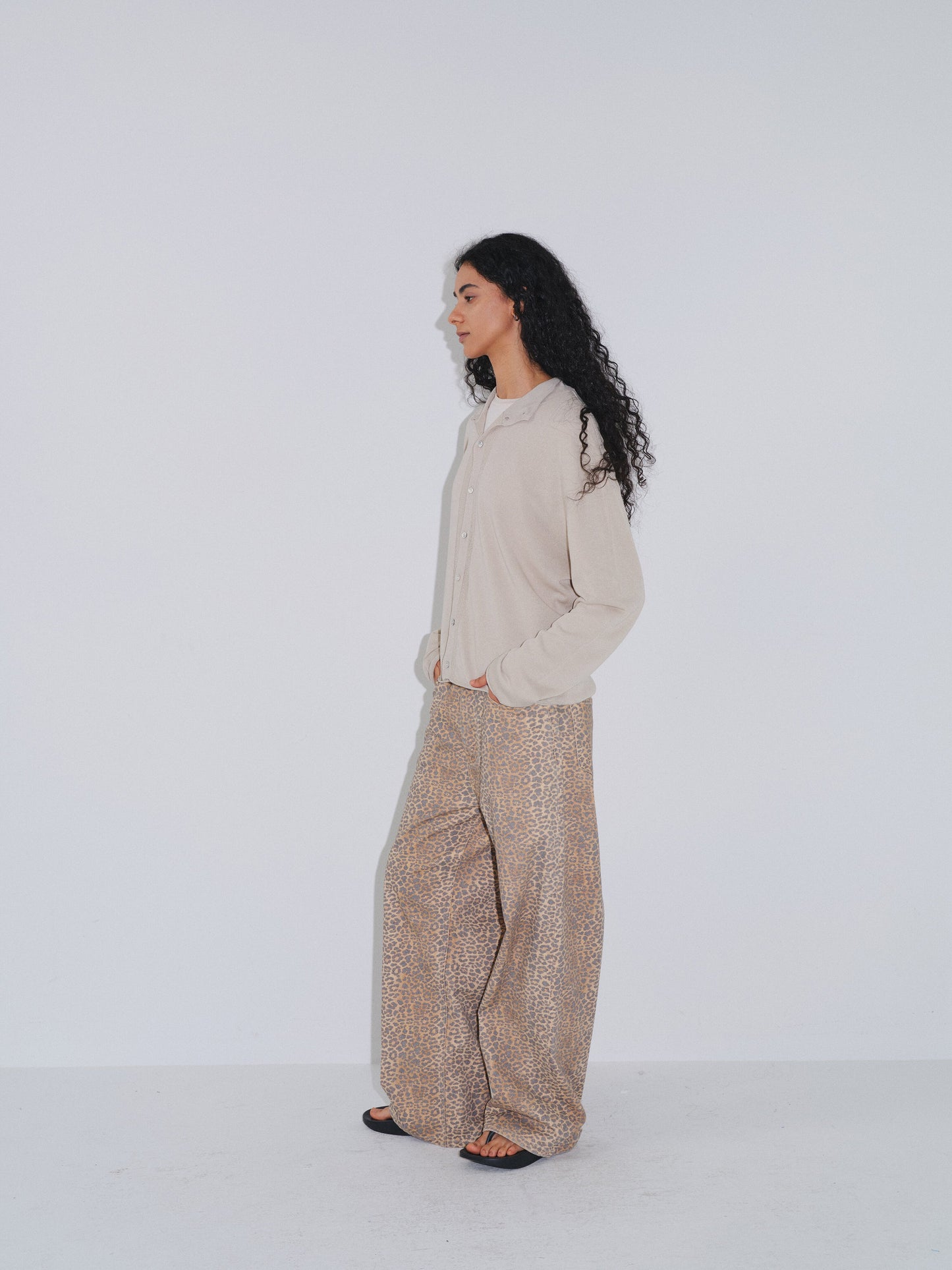 Vintage Leopard-Print Jeans