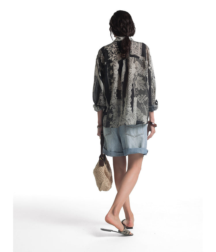 Rococo Retro Print Shirt