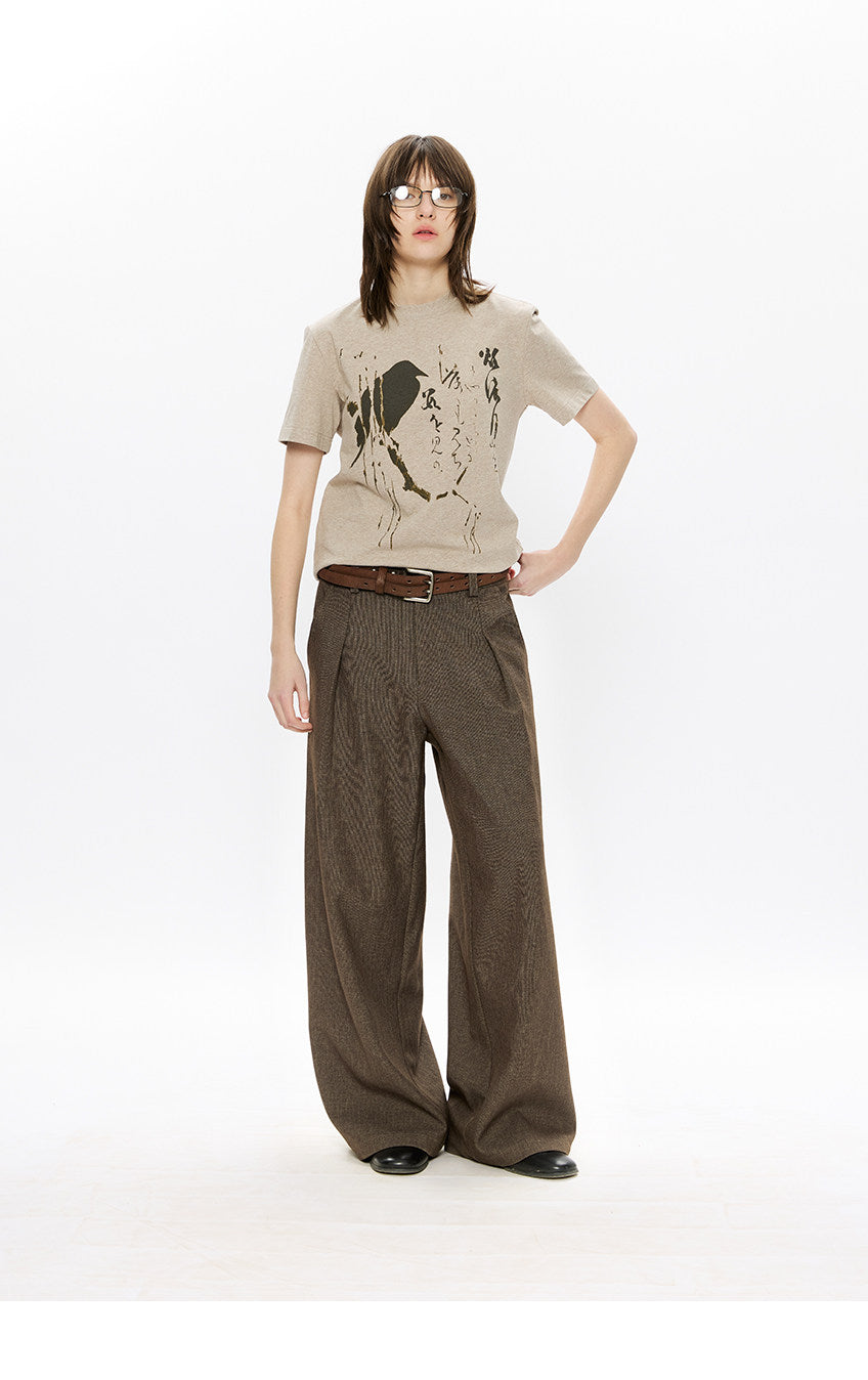 Pleated A-Line Casual Pants