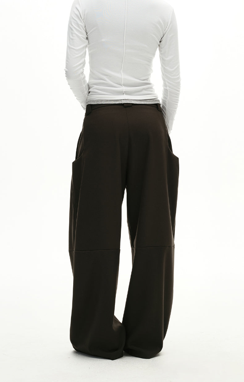 Pleated Pocket Casual Pants