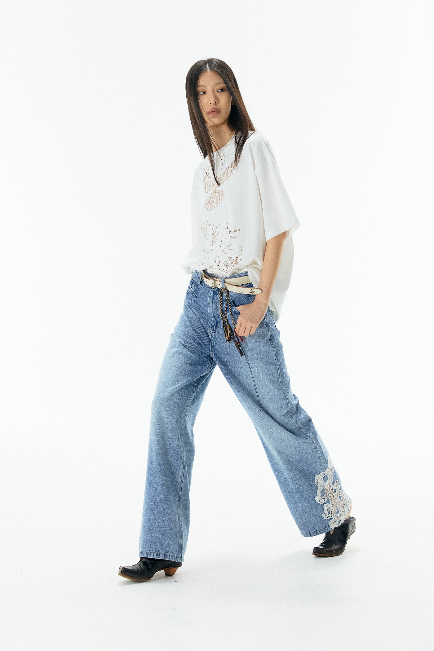 Casual Lace Short Sleeve T-Shirt