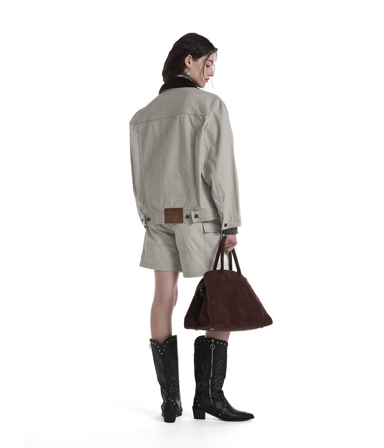 Contrast Color Denim Jacket