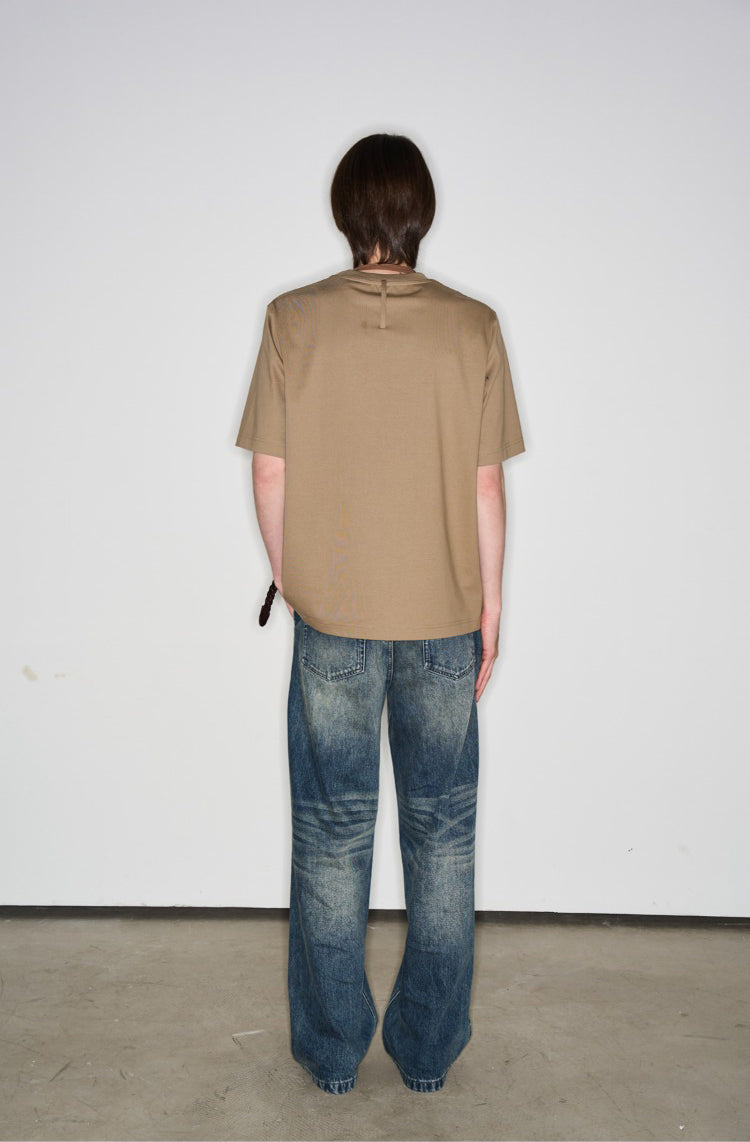 Washed Natural Denim Pants