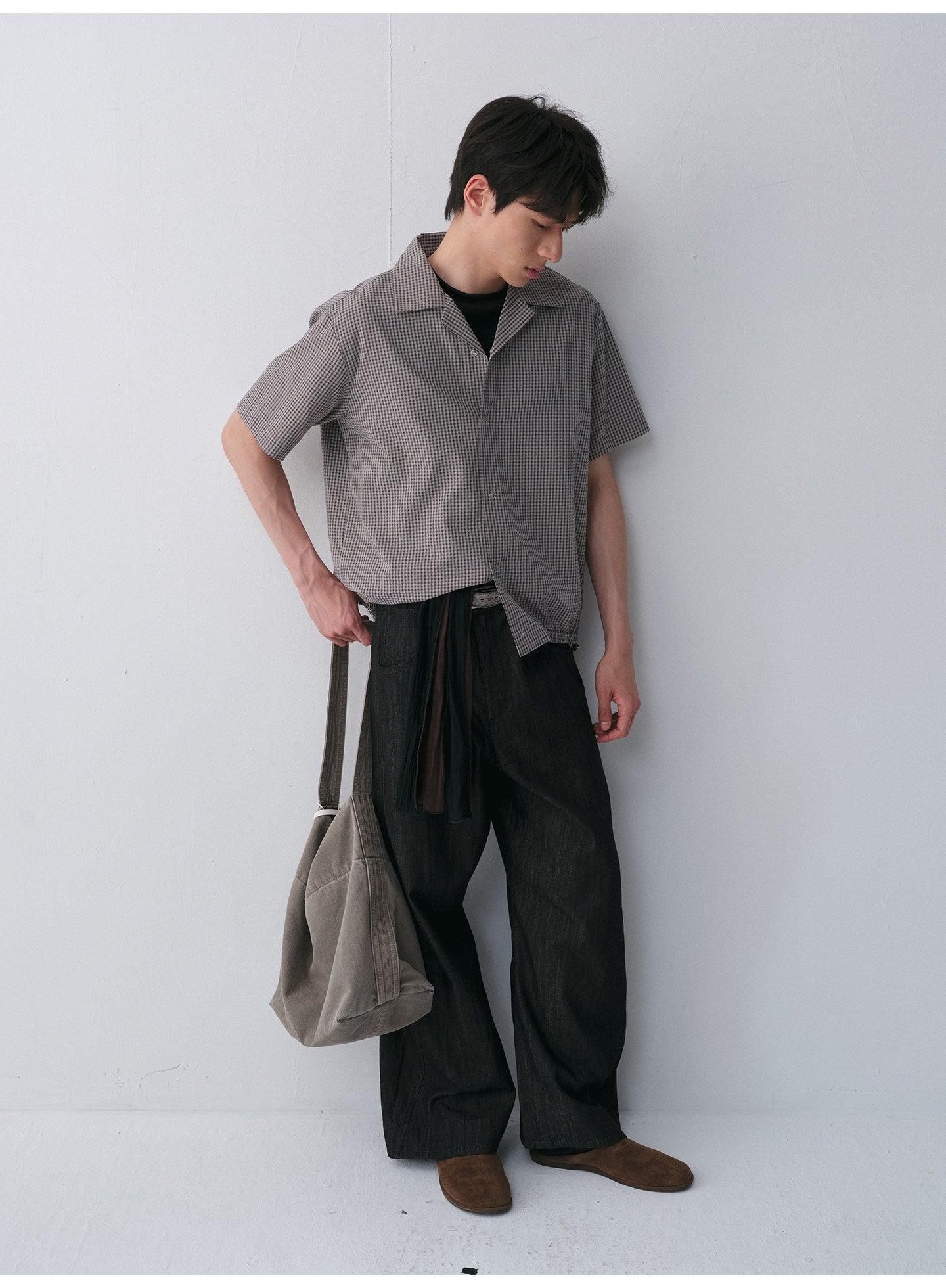 Wave-Cut Denim Pants