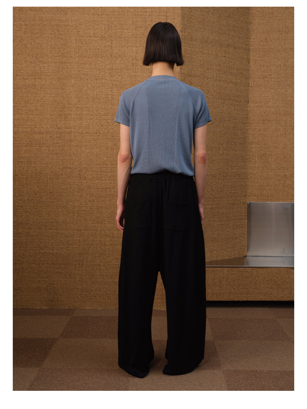 Herringbone Texture Casual Pants