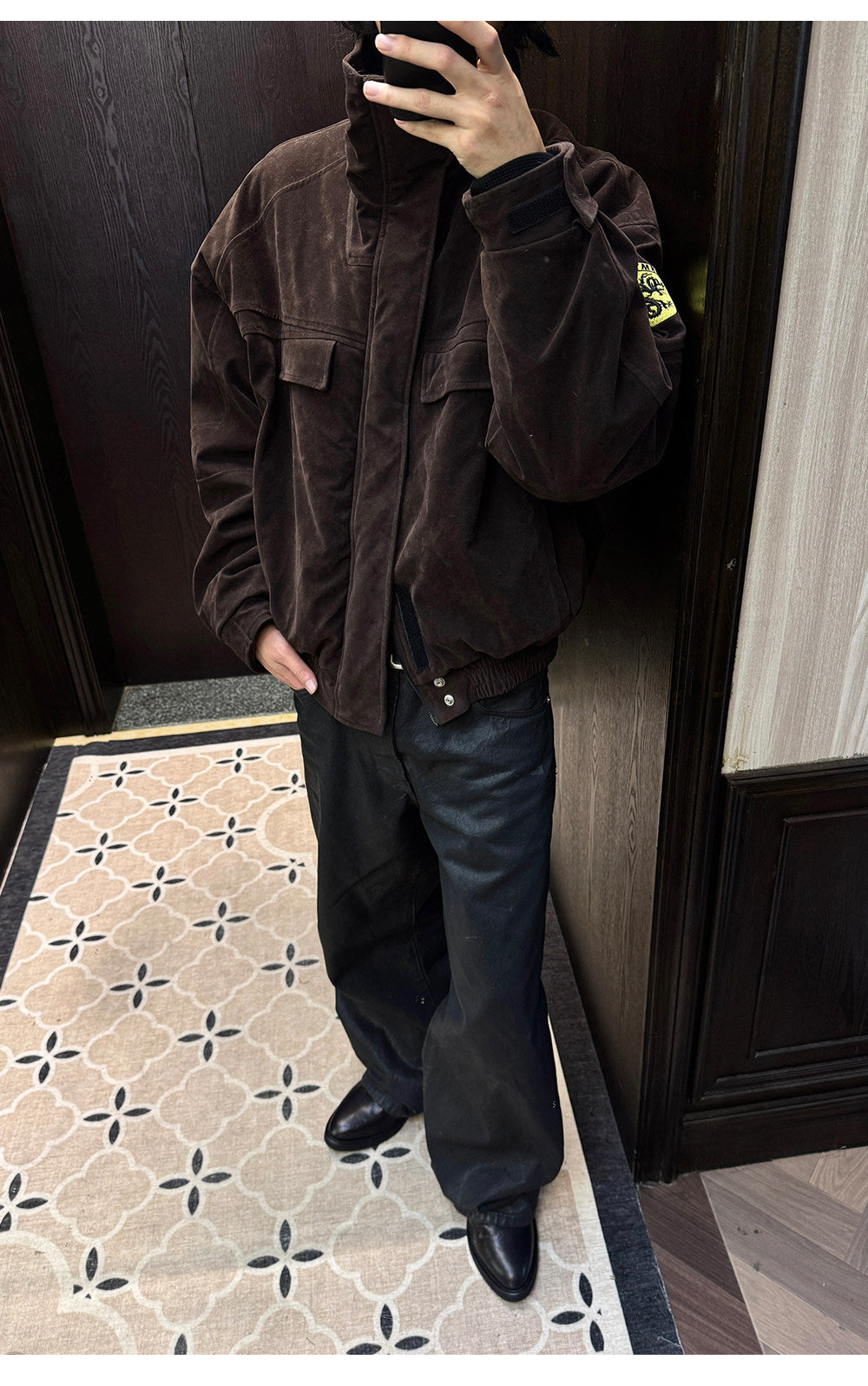 Suede-Flocked Jacket