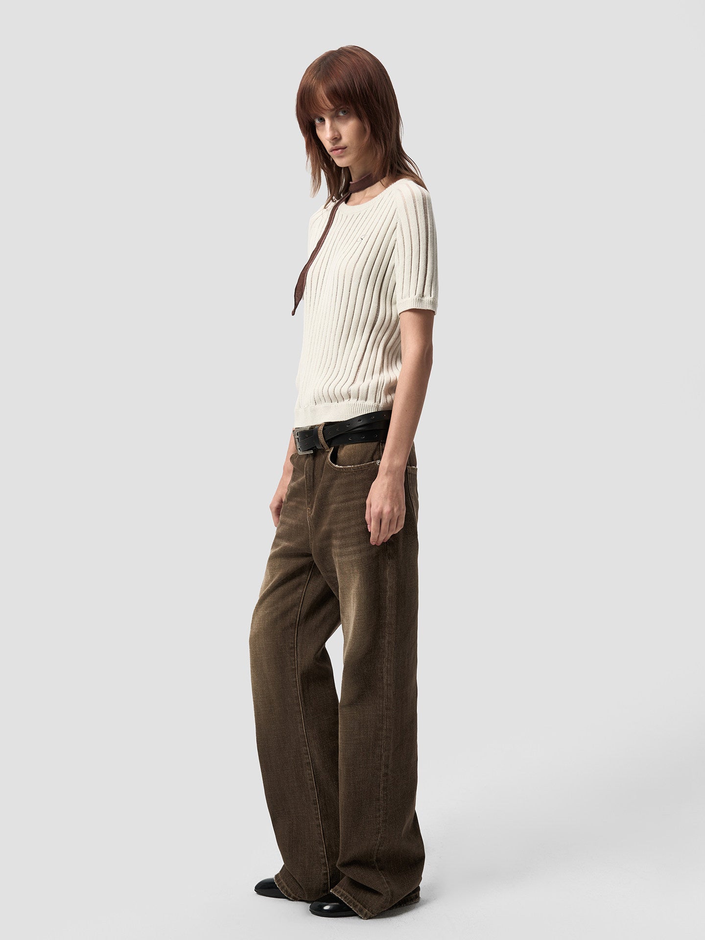 Openwork Knit with Embroidery