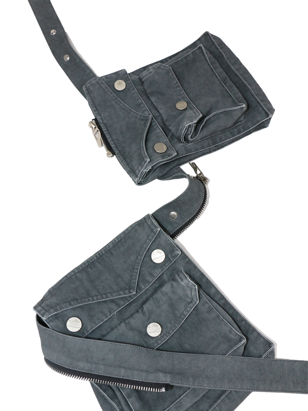 Adjustable Zipper Denim Belt Bag