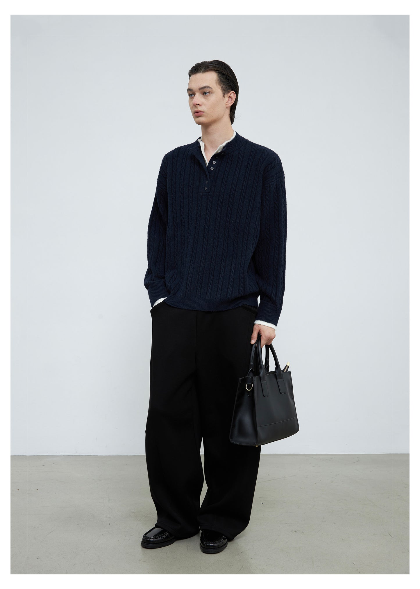 Faux Two-Piece Double-Layer Sweater