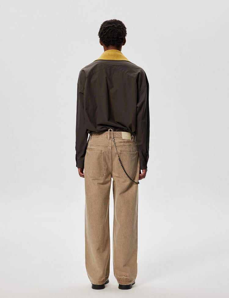 Washed straight jeans