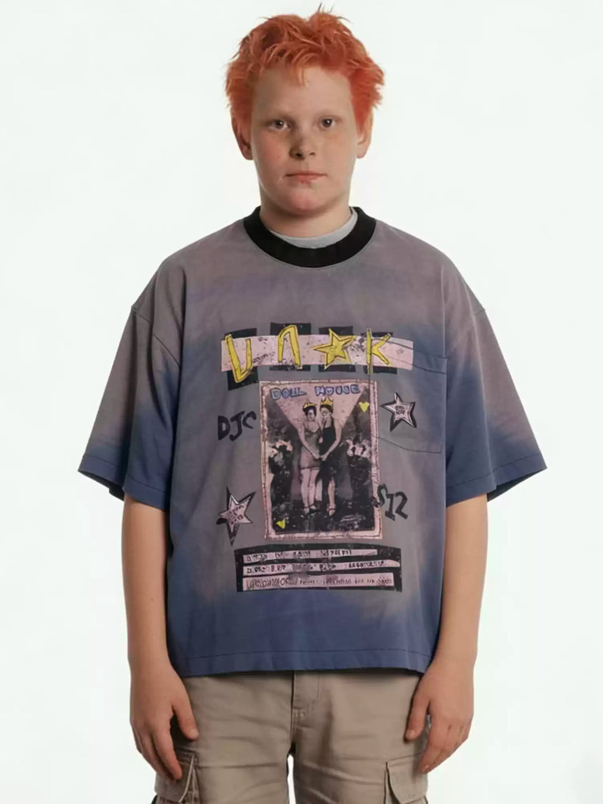 Vintage-style Random Print T-Shirt