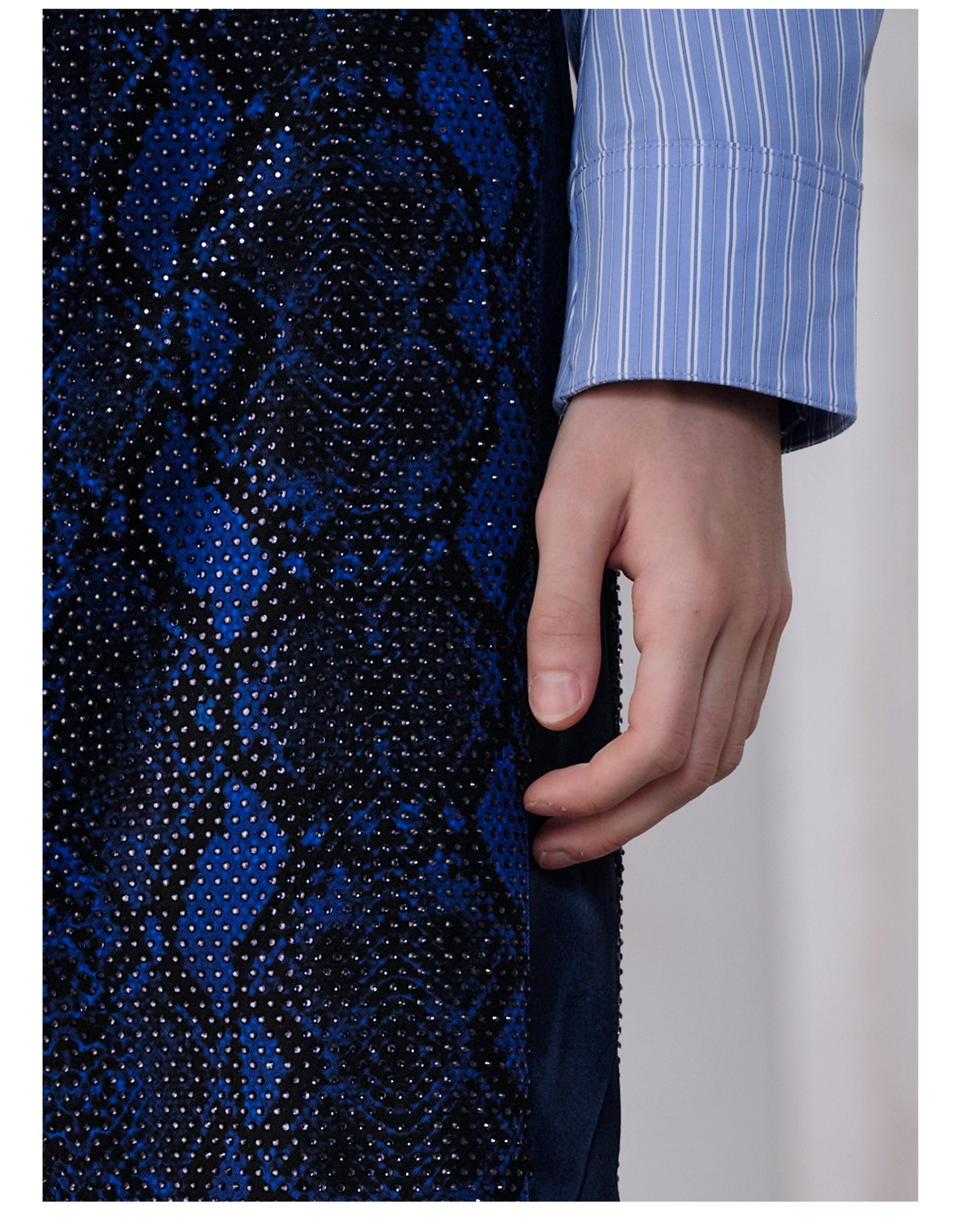 Double-Breasted Snake Print Pants