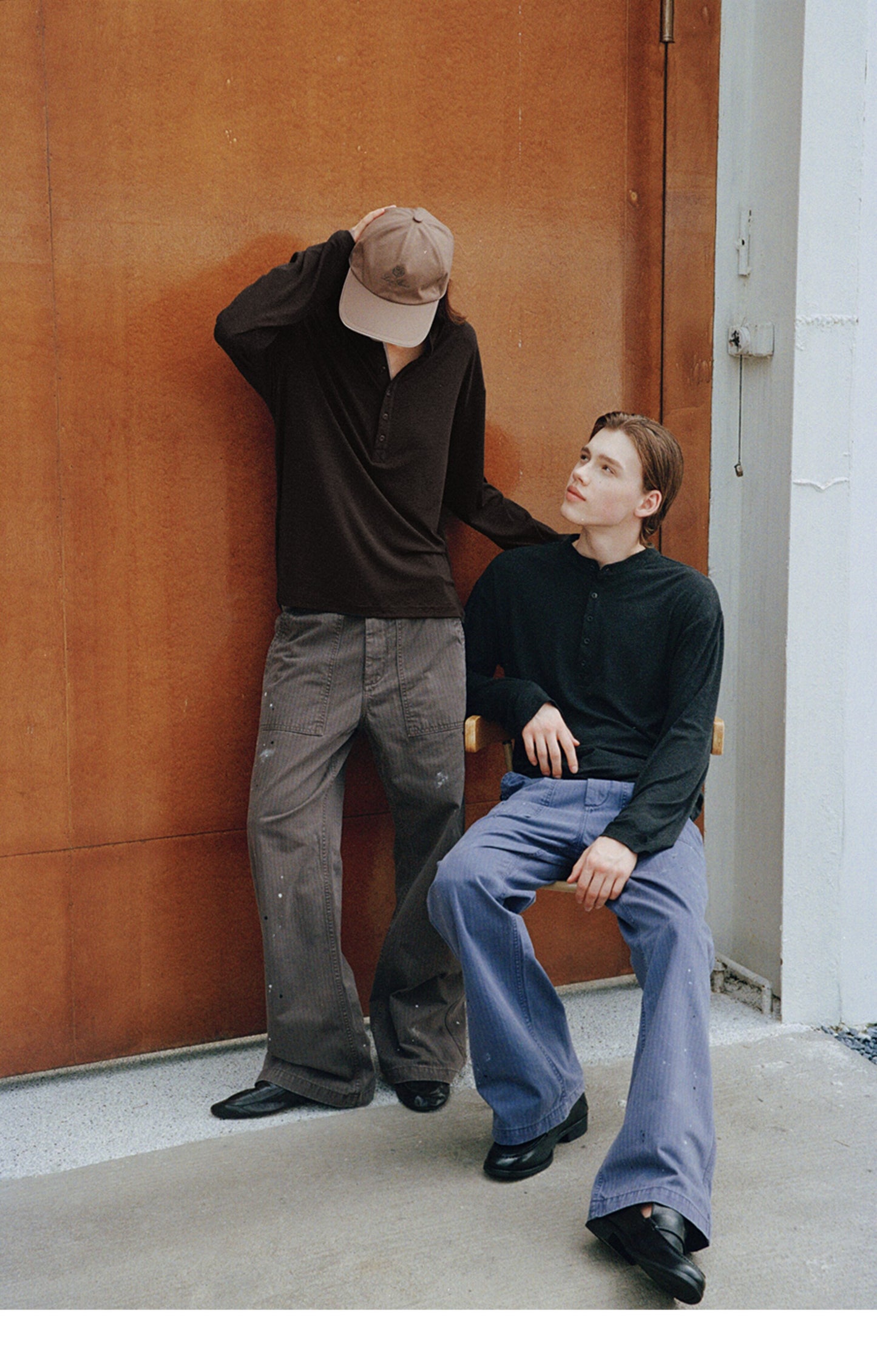 Vintage Herringbone Casual Pants