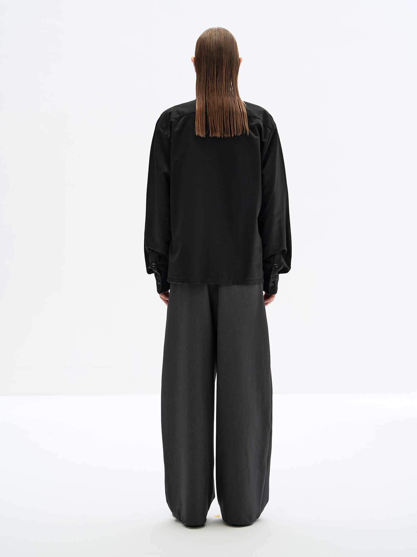 Pleated drape shirt