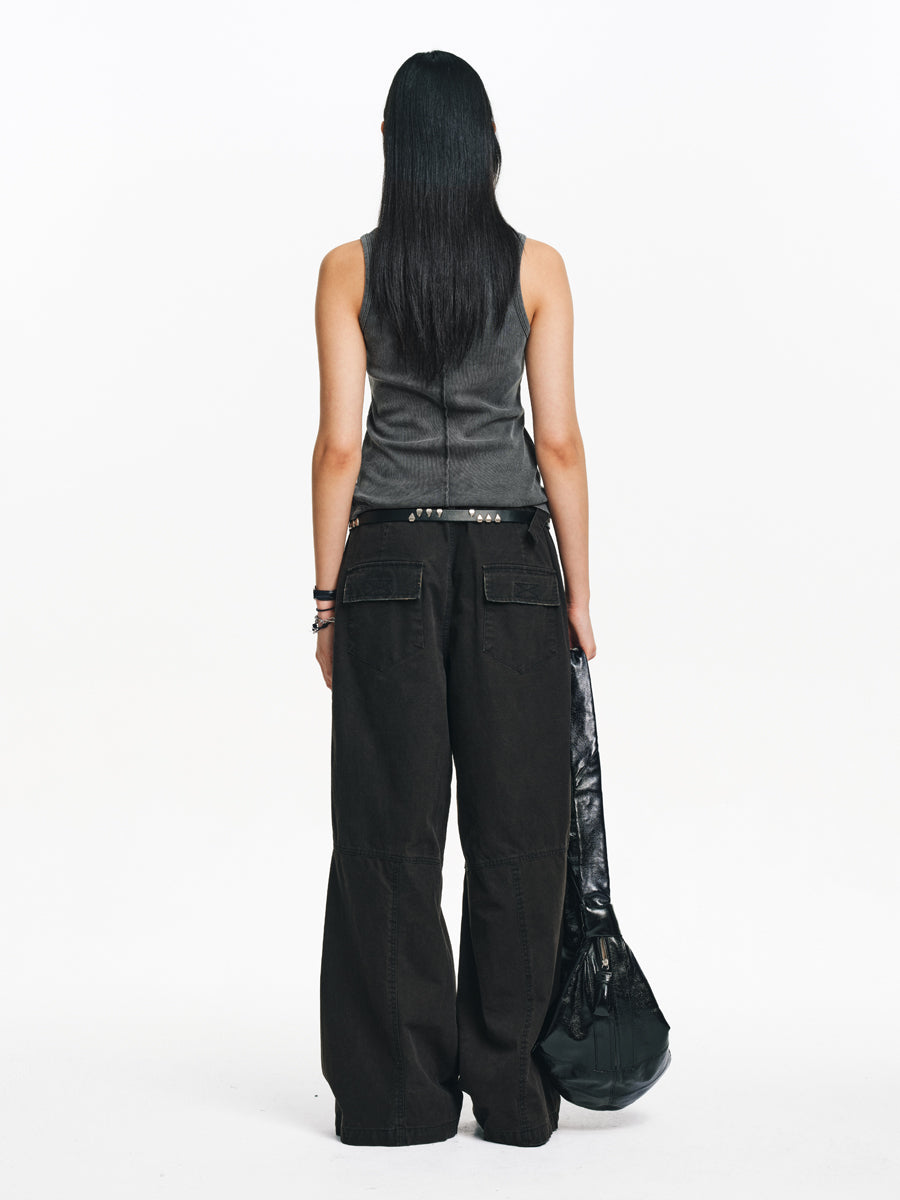 Patch pocket casual pants