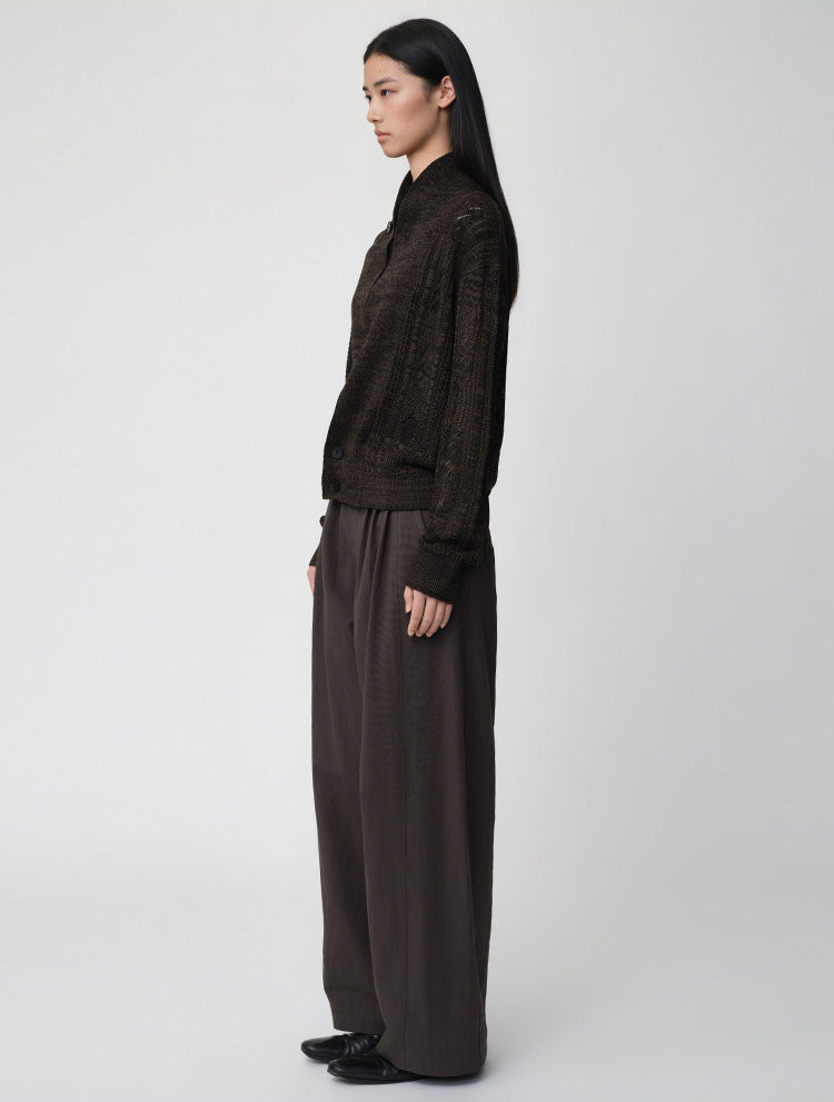 Openwork Knit Loose Cardigan