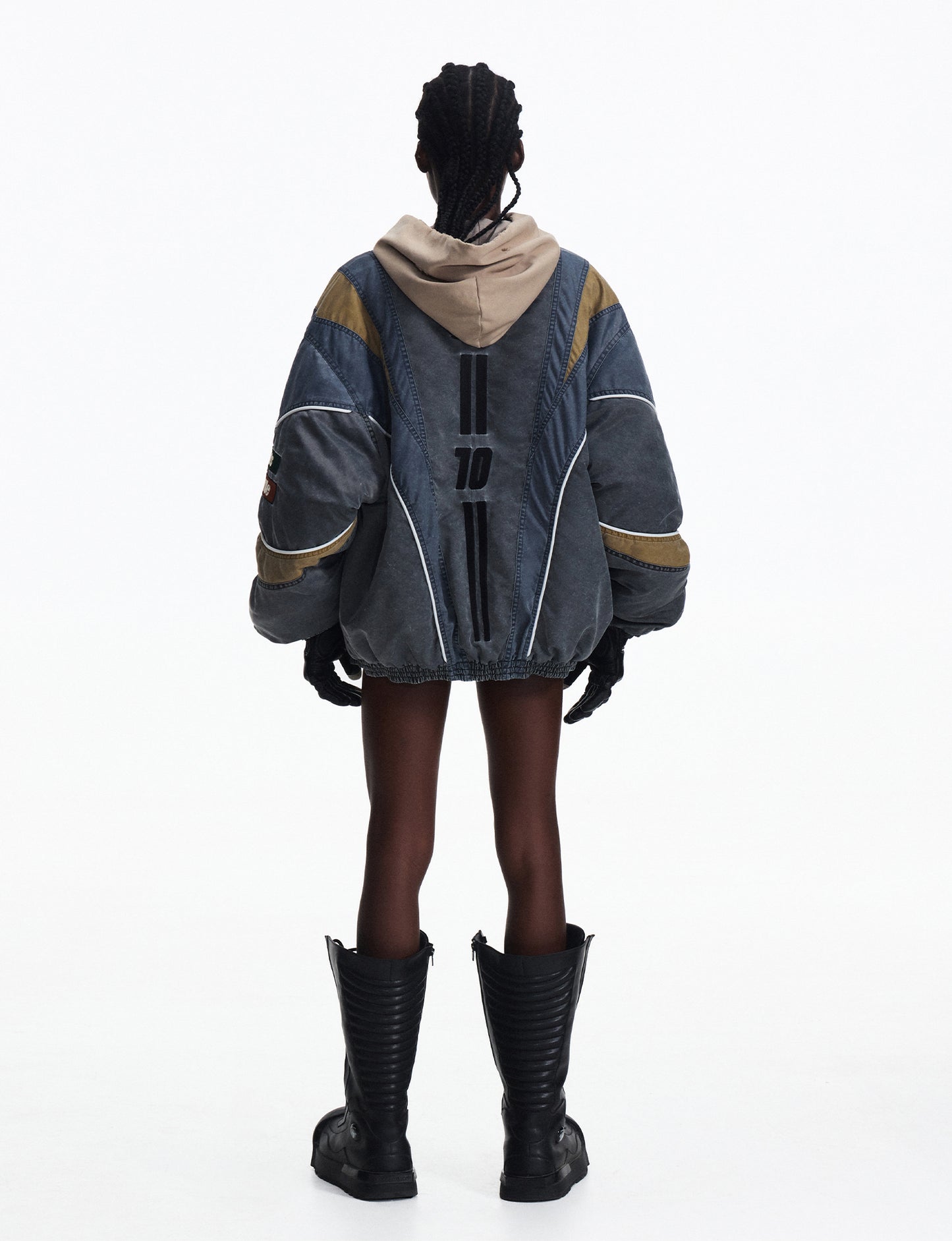 Multi-Color Stitch Padded Jacket