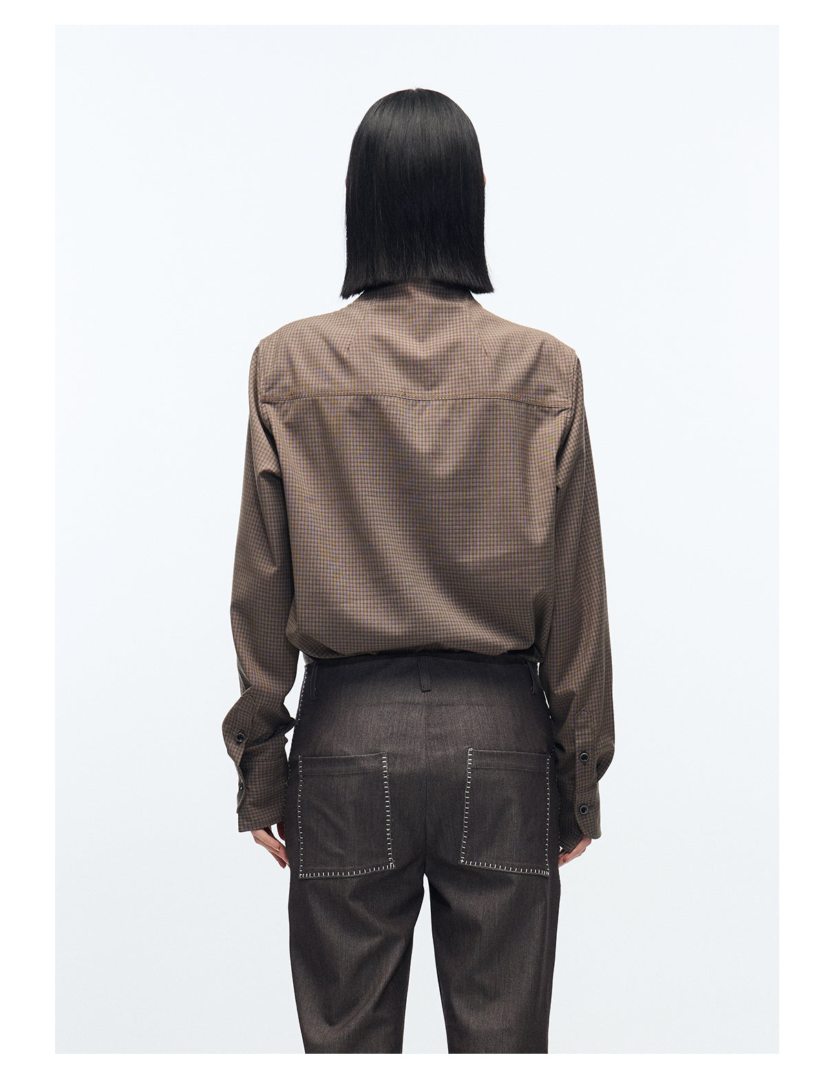 Patchwork plaid shirt