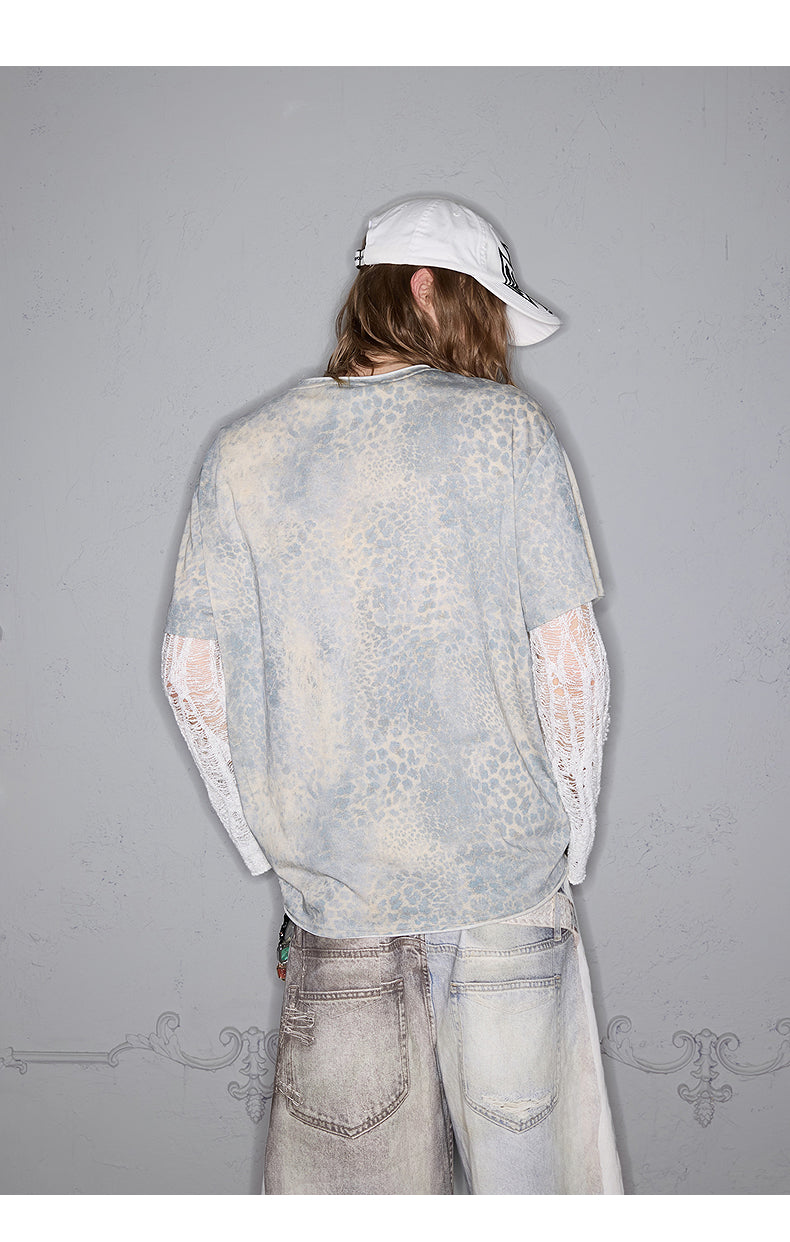 Short wide leopard print T-shirt