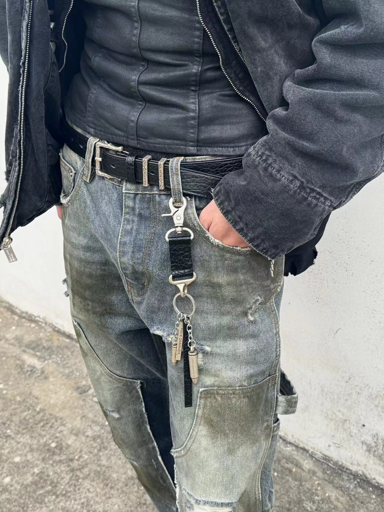 Handmade mud-dyed bootcut jeans