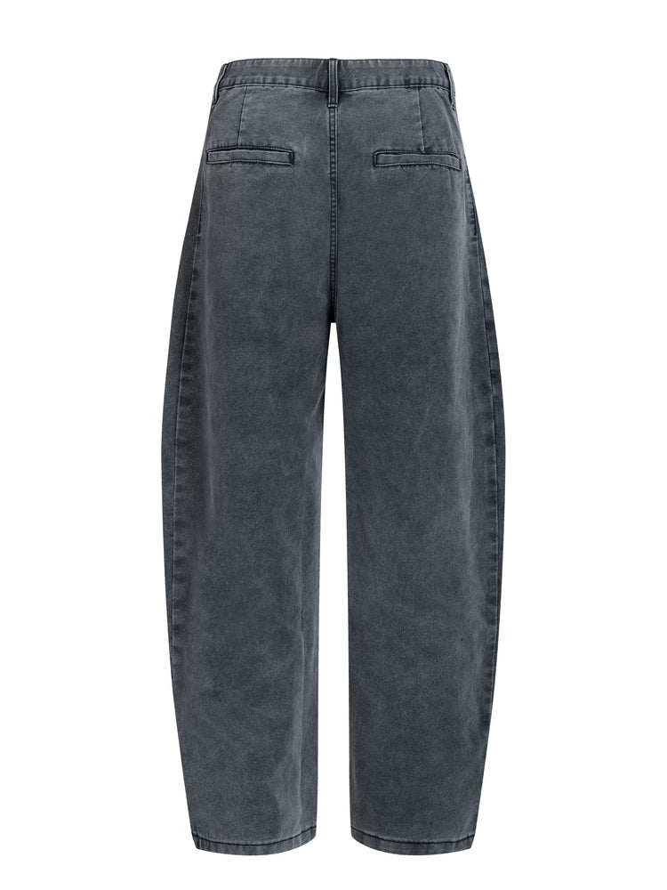 Pure Cotton Wash Straight Leg Pants