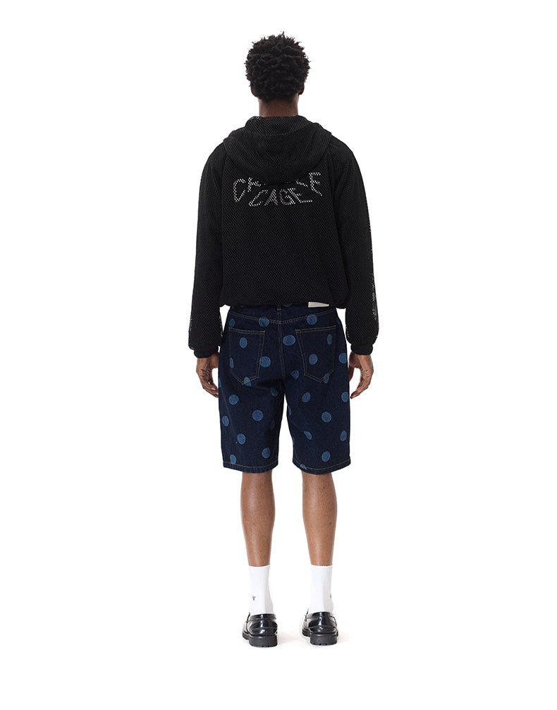 Dot Pattern Loose Denim Shorts