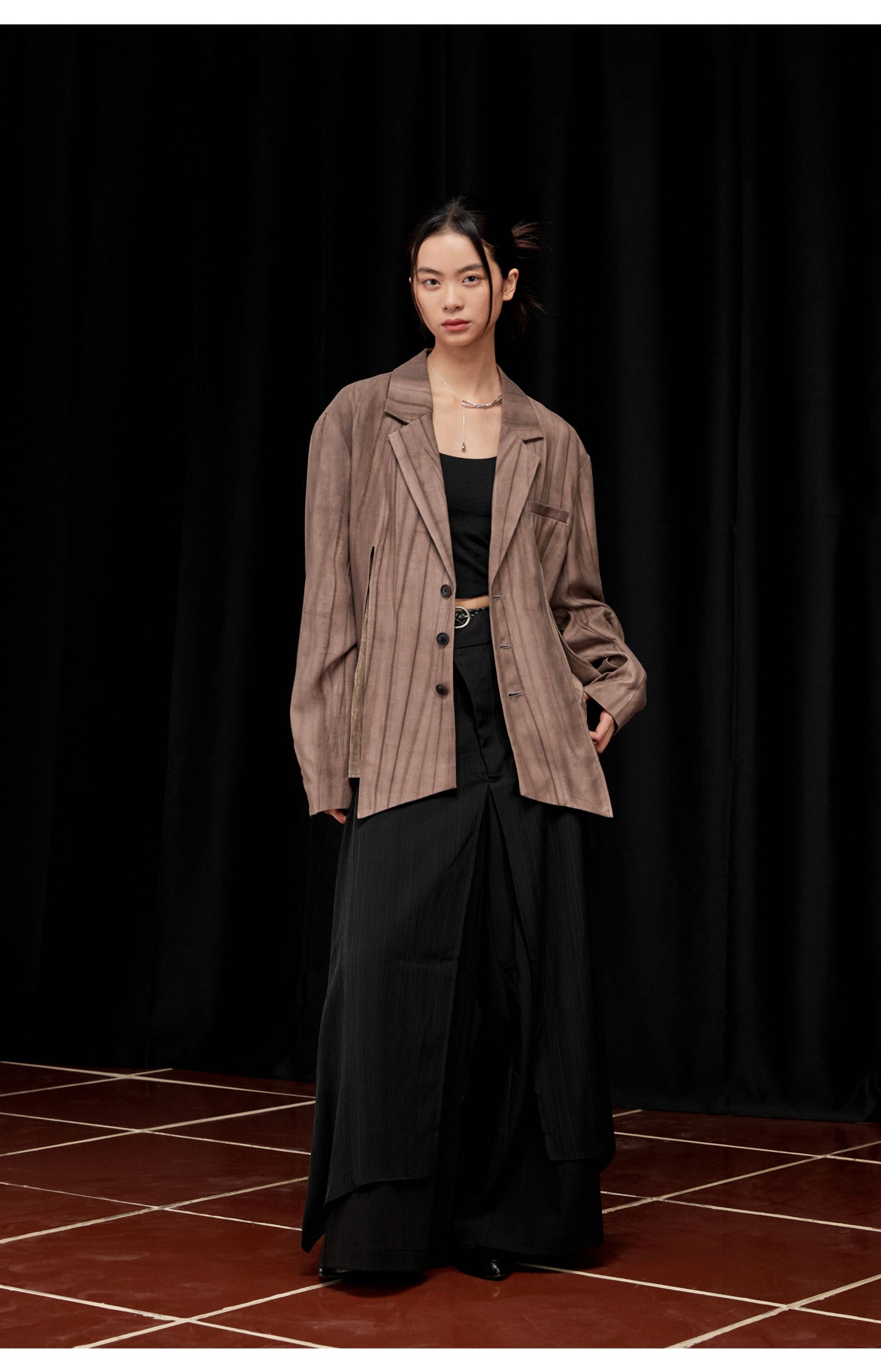 Tie Dye Draped Vertical Pattern Jacket