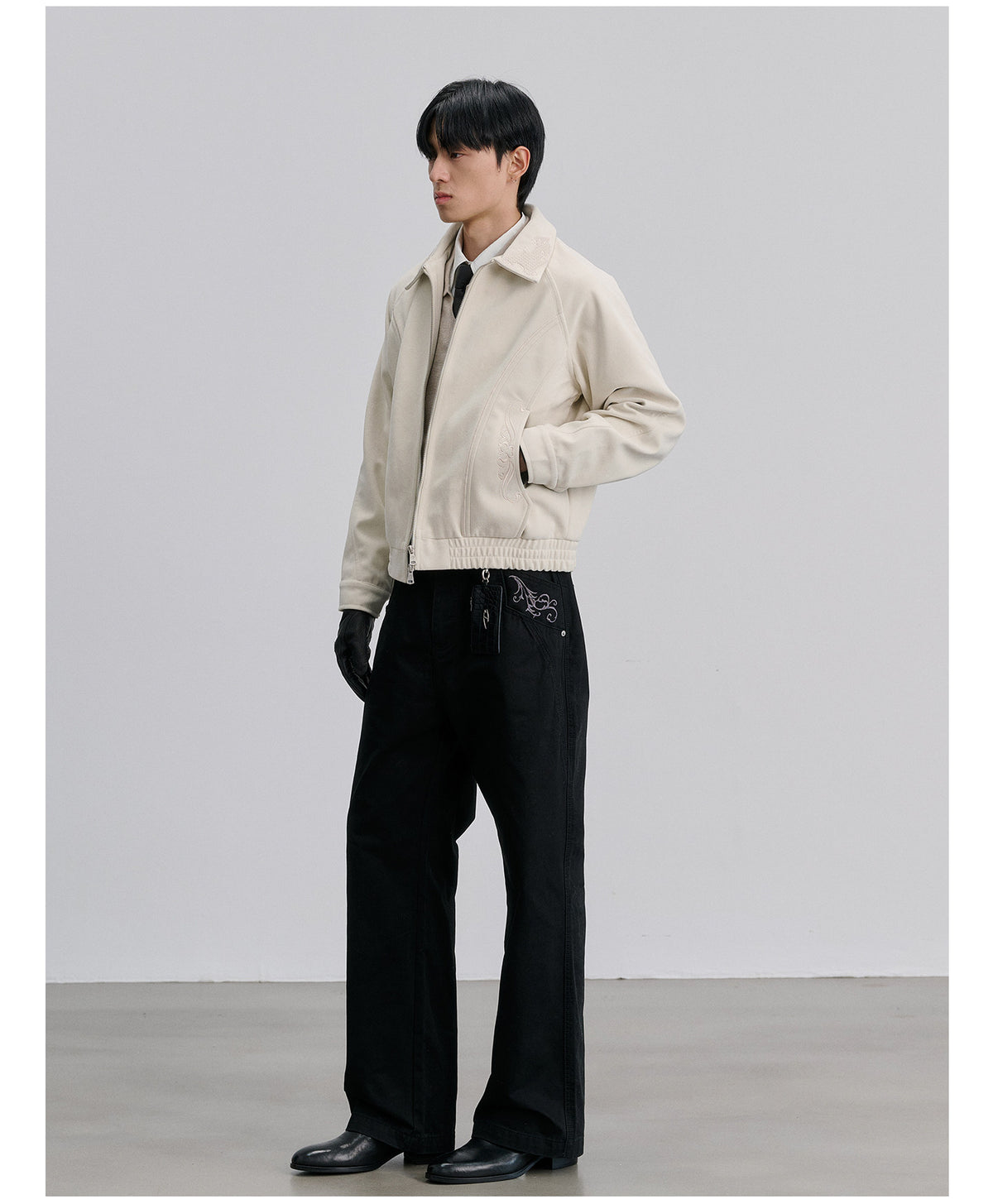 Embroidered Lapel Jacket