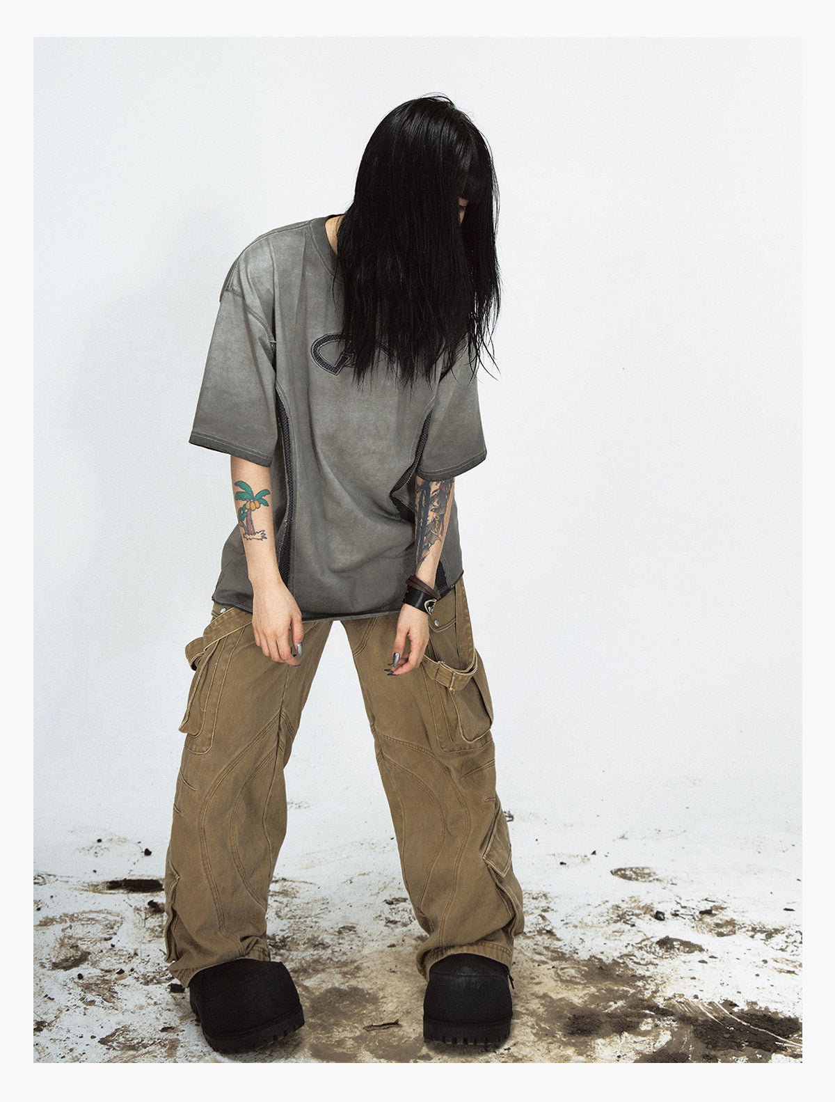 Splicing Design Short-Sleeved T-Shirt