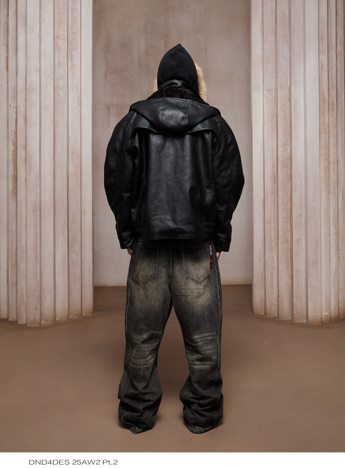 Button-down leather jacket
