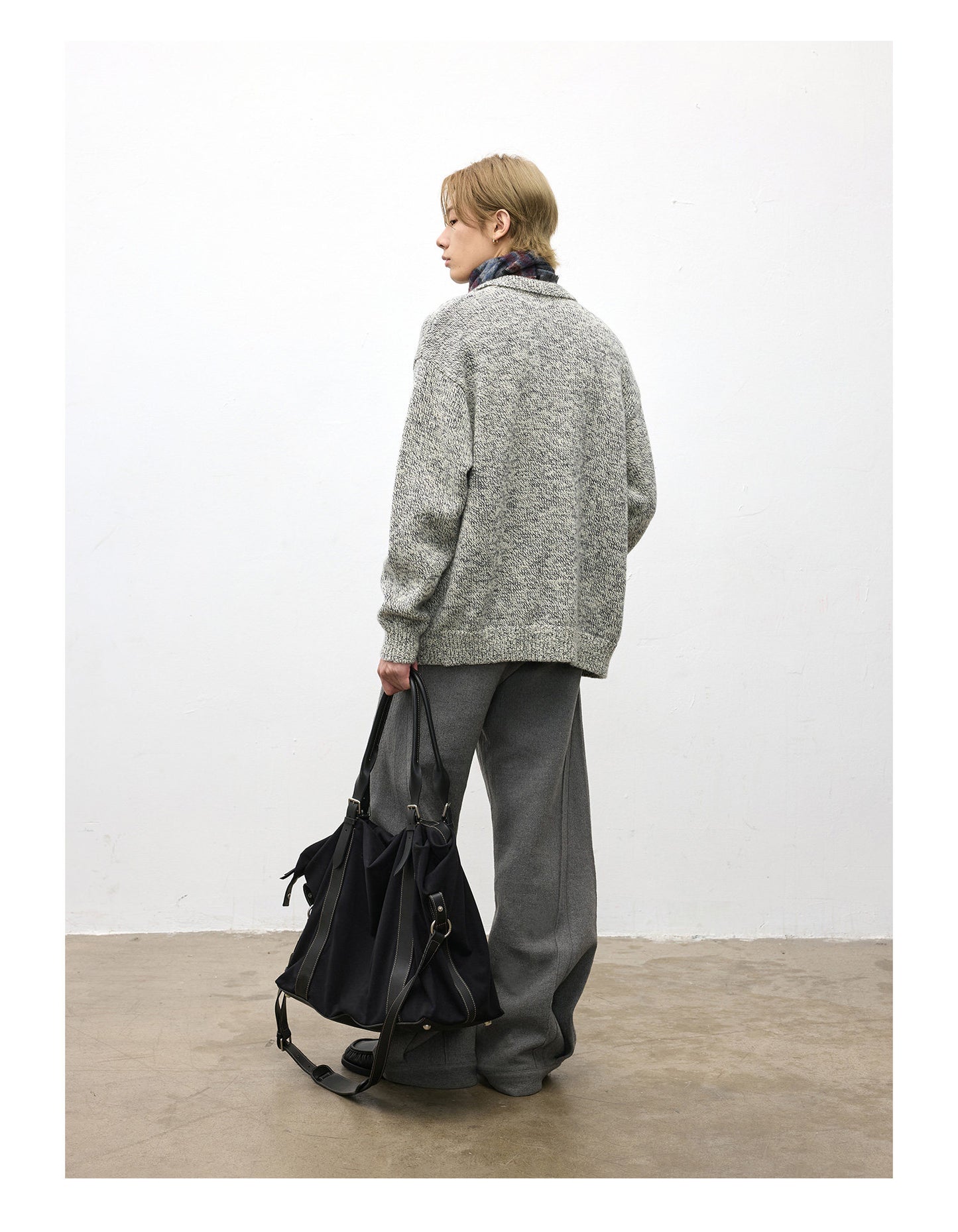 Pleated Wool Casual Pants