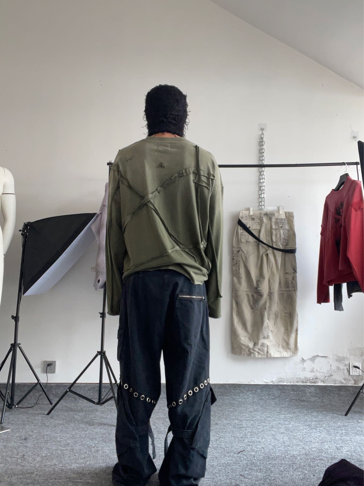 Damaged Patchwork Destroy Long Sleeve Shirt