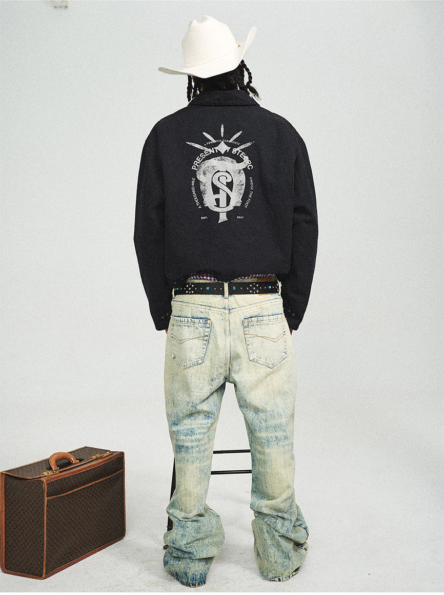 Vintage lapel washed jacket