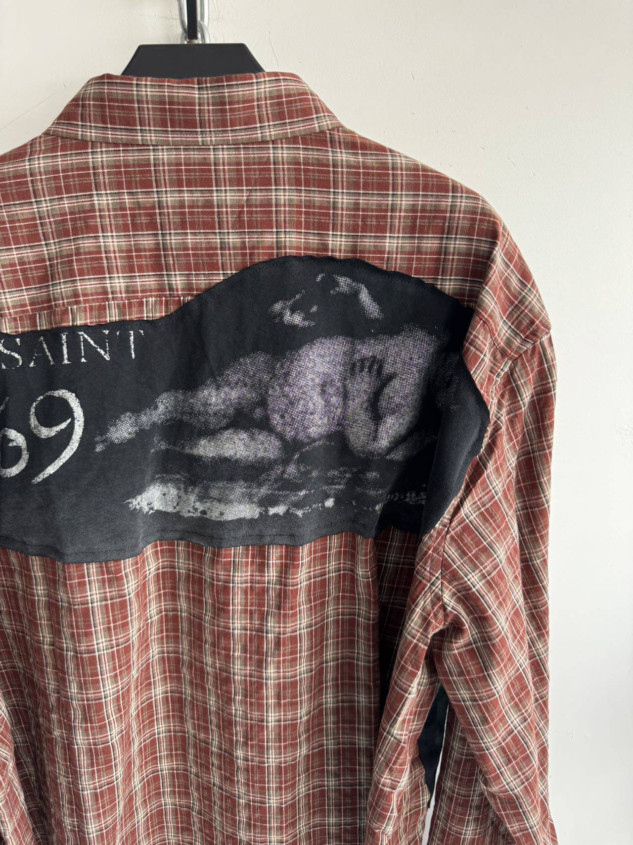 Patchwork Check Print Shirt