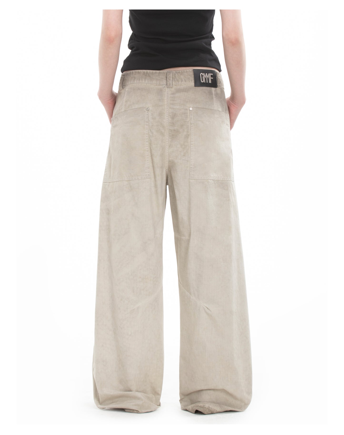 Damaged straight loose wide leg pants