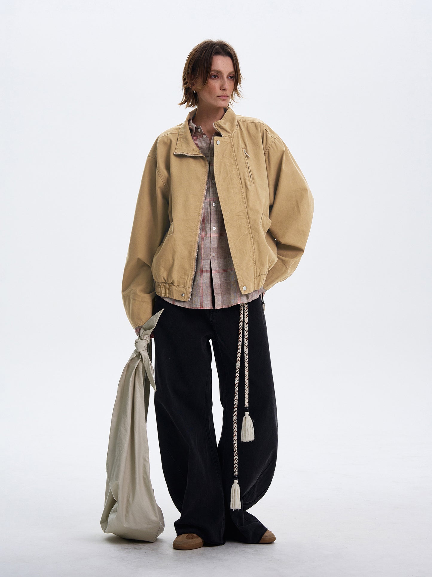 Simple Silhouette Harrington Jacket