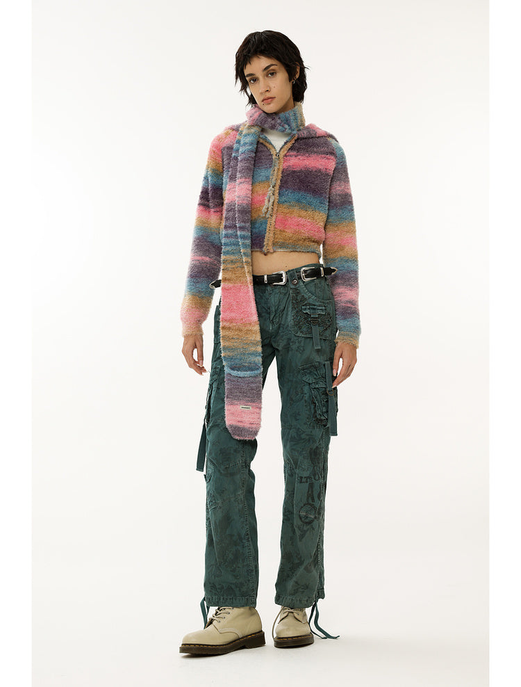 Maillard Style Teddy Velvet Gradient Cardigan