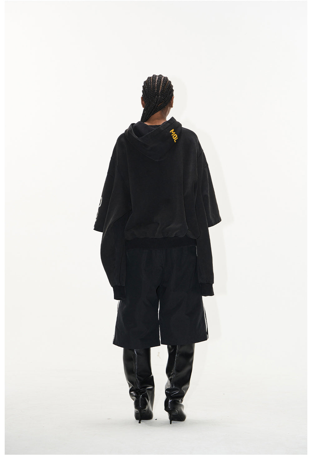 Double Sleeve Washed Hooded Sweatshirt