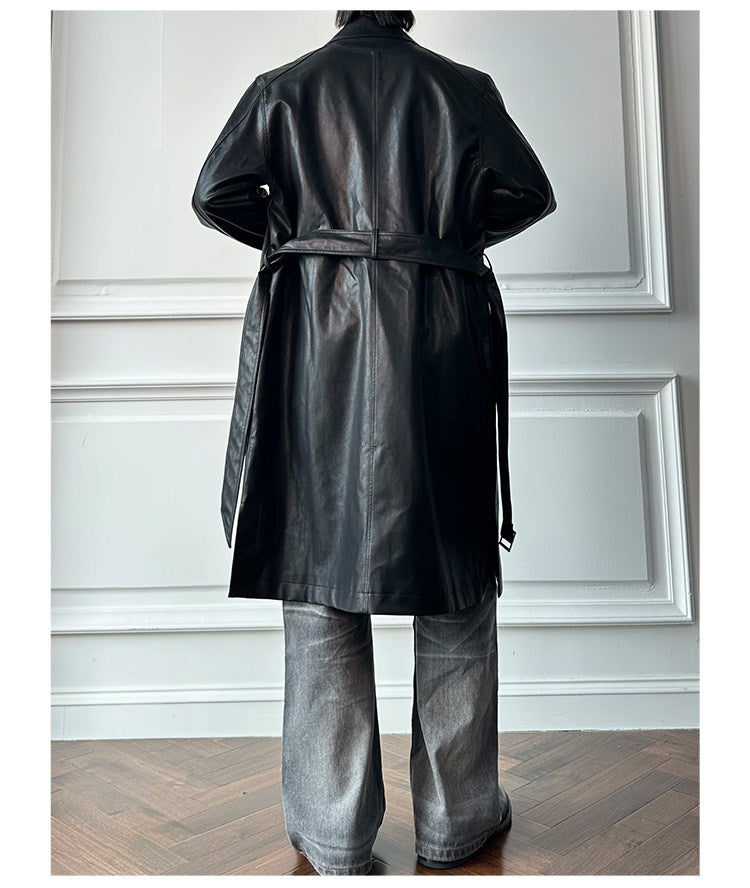 Night Leather Trench Coat