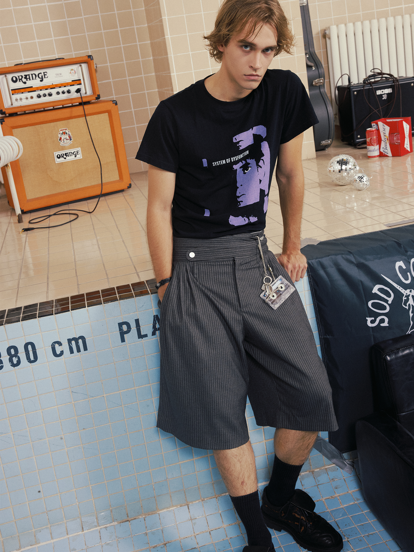 Striped Shorts with a Waistband