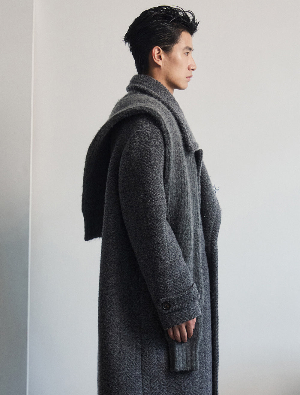 Thick Wool Blend Knit Scarf