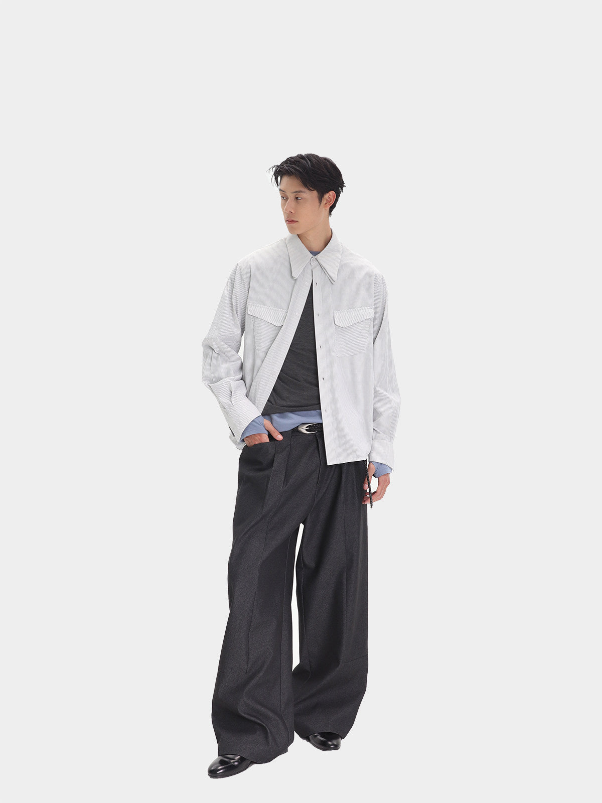 Casual Pants with Waist Pleats