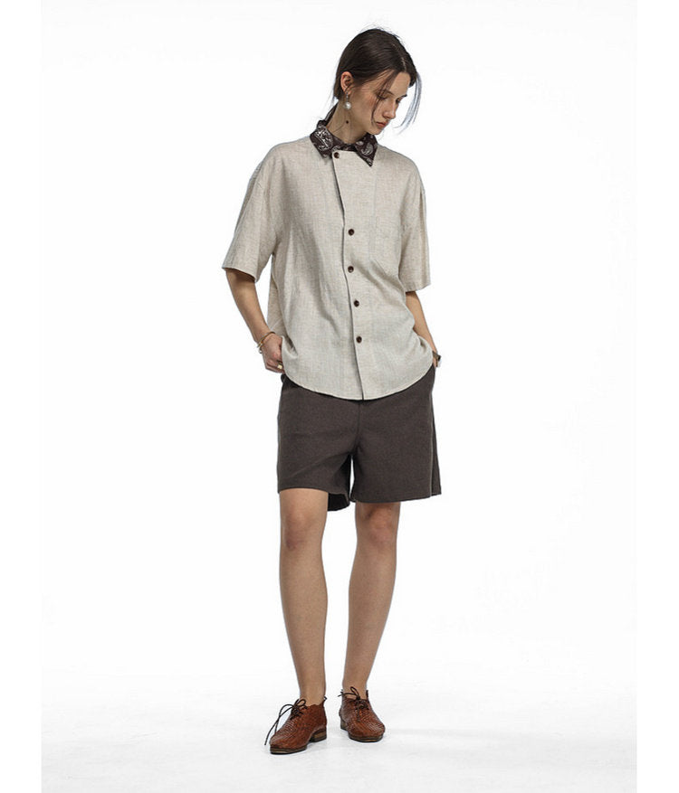 Faux Two-Piece Double-Placket Shirt